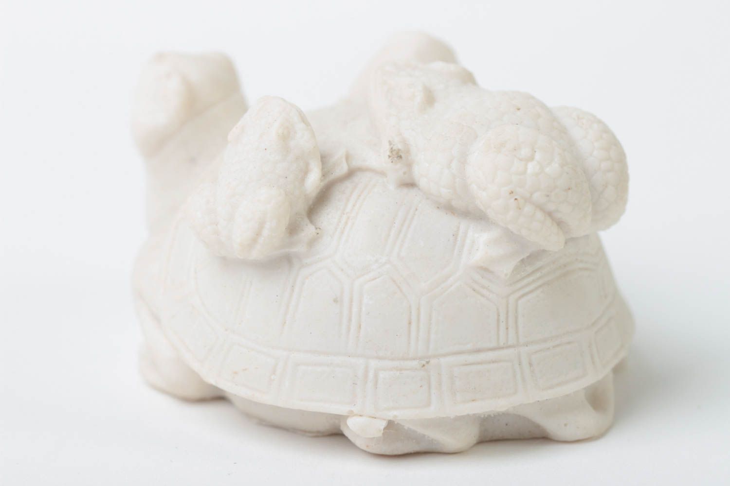 Миниатюрная заготовка из полимерной смолы Черепаха с лягушками для творчества фото 3