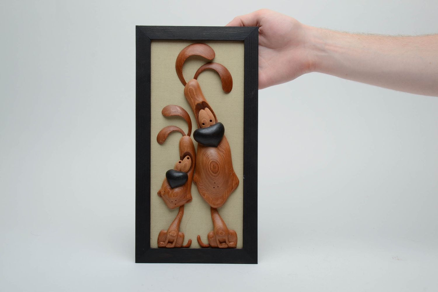 Wooden picture Two Dogs photo 5