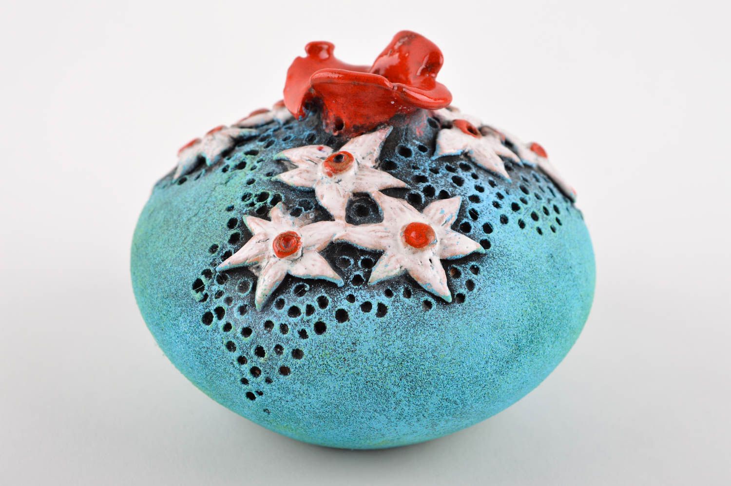 Ton Vase handgemachte Keramik Haus Deko Idee originelles Geschenk mit Blumen  foto 2