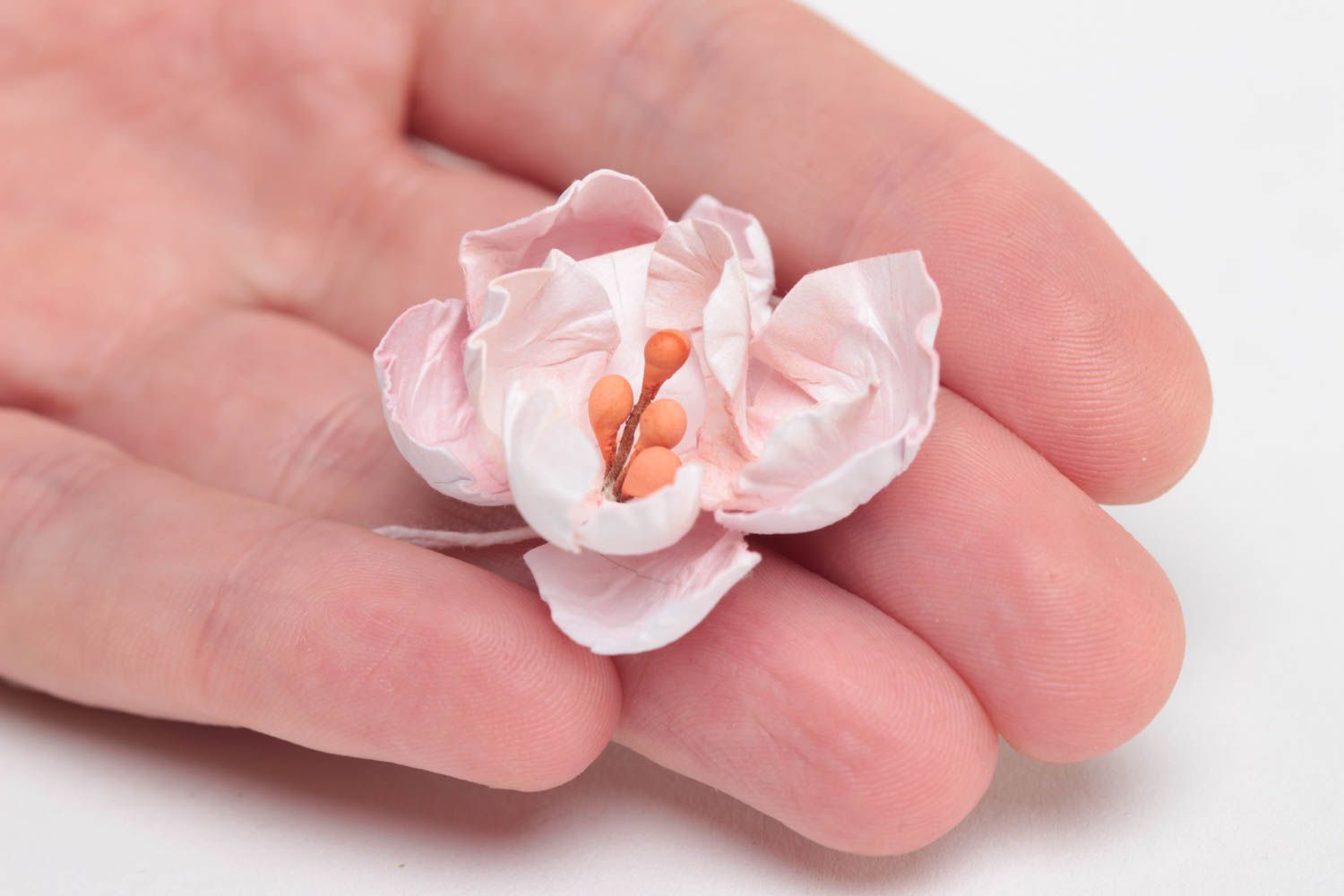 Декоративный цветок для скрапбукинга бумажный расписанный акварелью хенд мейдй фото 5