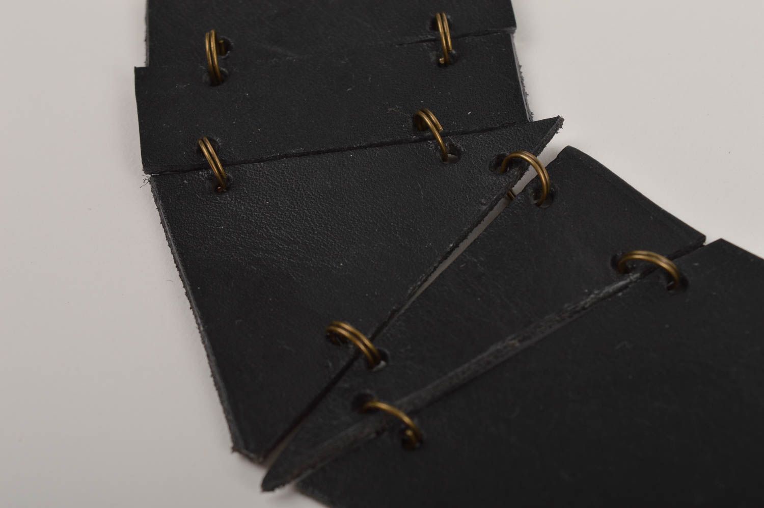 Collier en cuir noir Bijou fait main massif chaîne design Cadeau femme photo 3