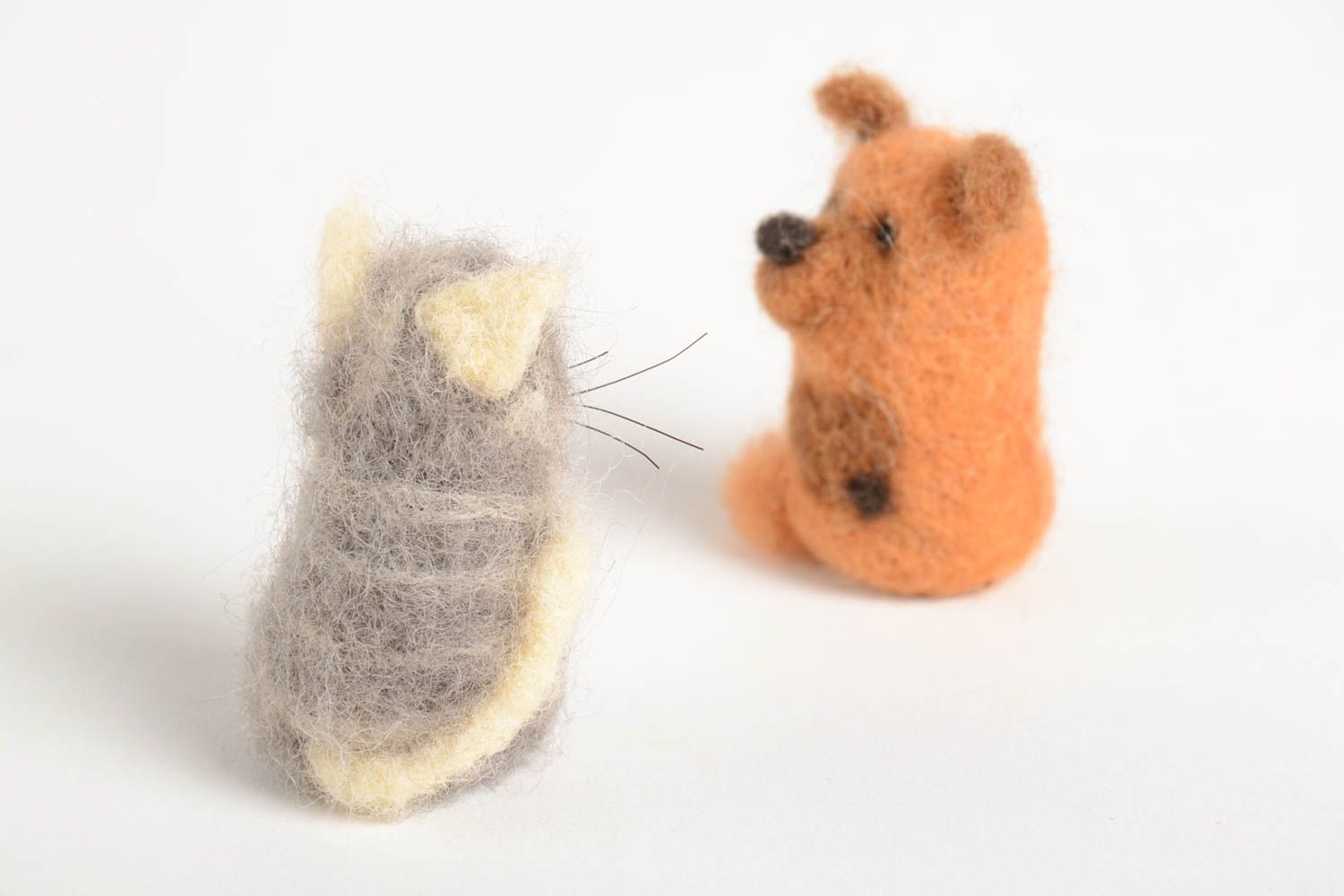 Handmade cute toys 2 pieces felted wool toy cool bedrooms gifts for kids photo 4
