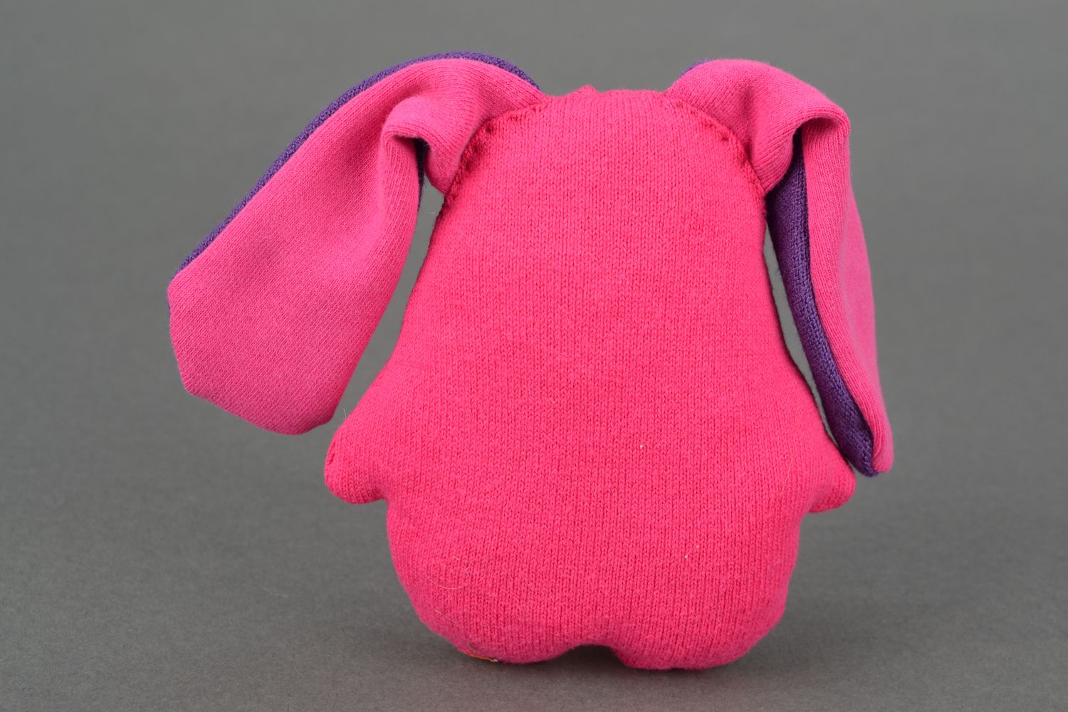 Small pink soft toy hare photo 5