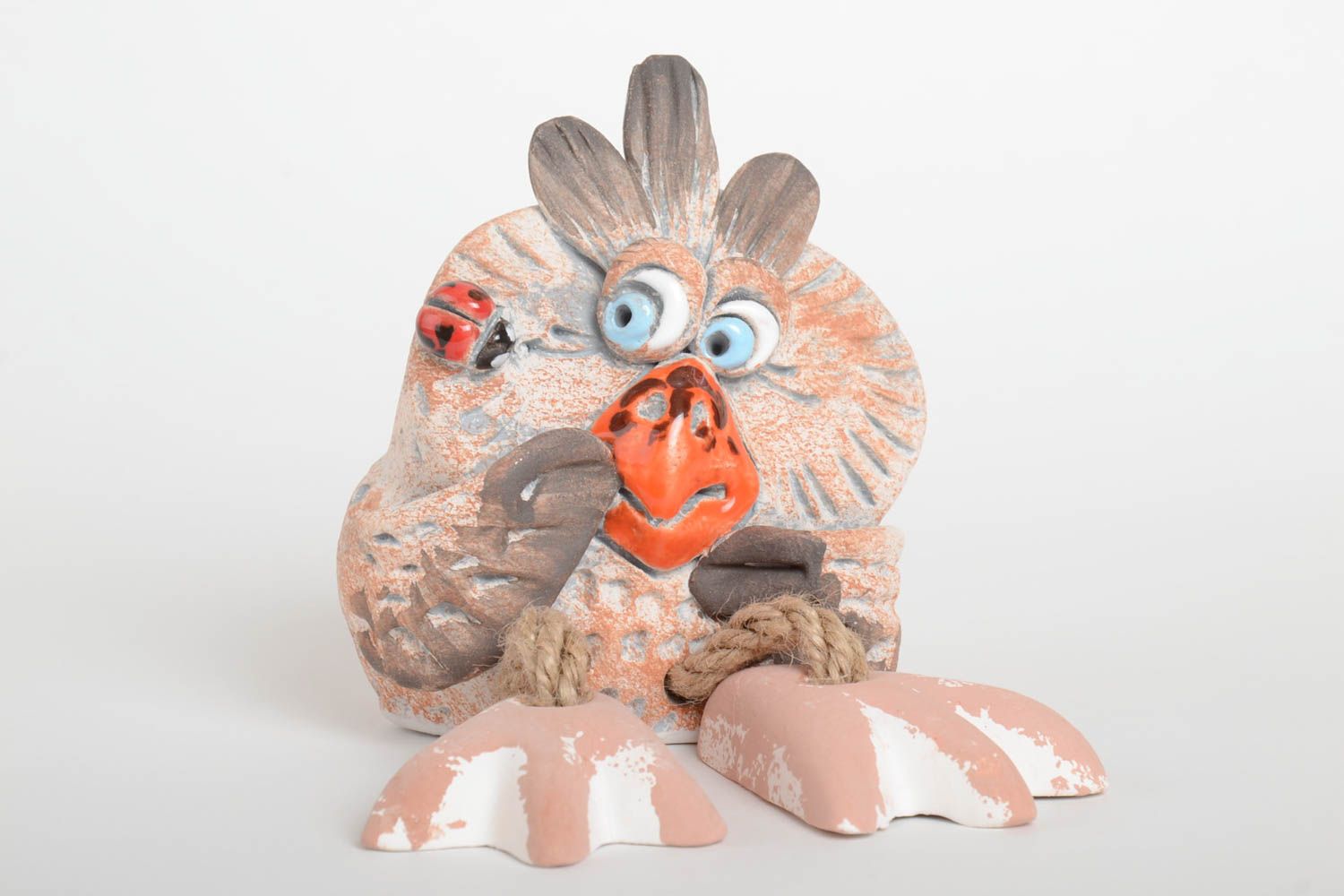 Tirelire oiseau céramique Tirelire fait main peinte Cadeau pour enfant photo 2