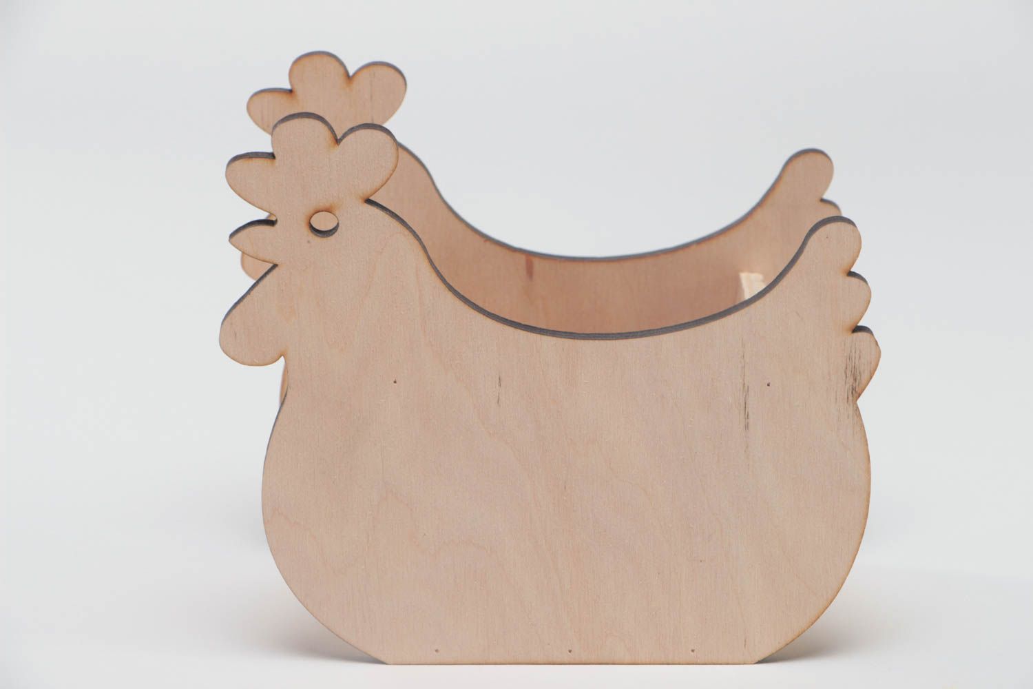 Handmade plywood craft blank for decoupage or painting napkin holder chicken photo 2