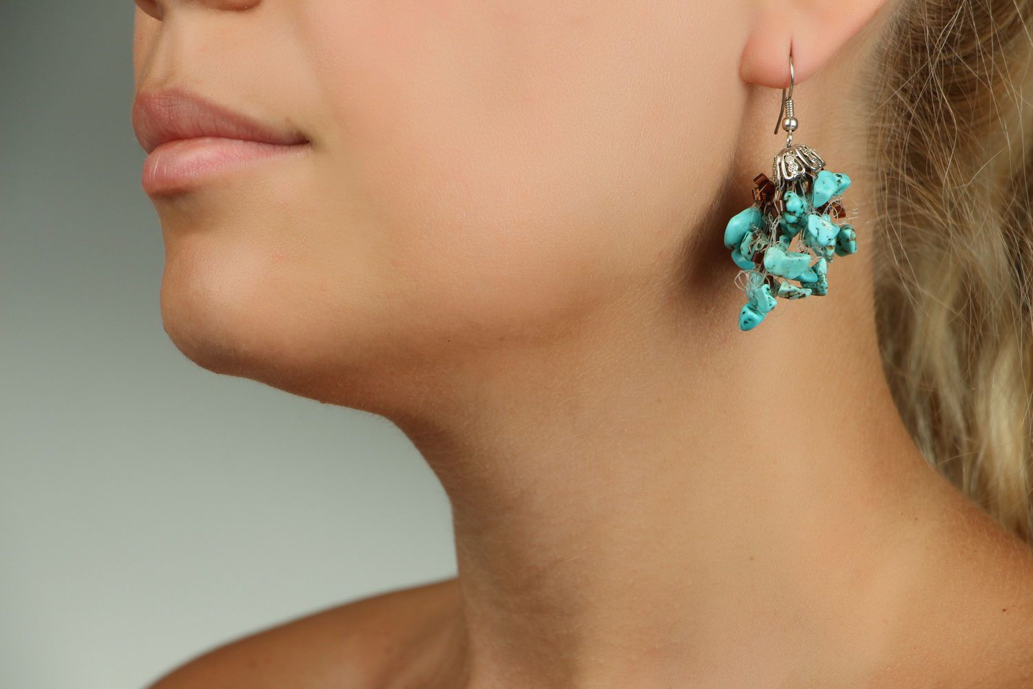 Earrings with turquoise photo 4