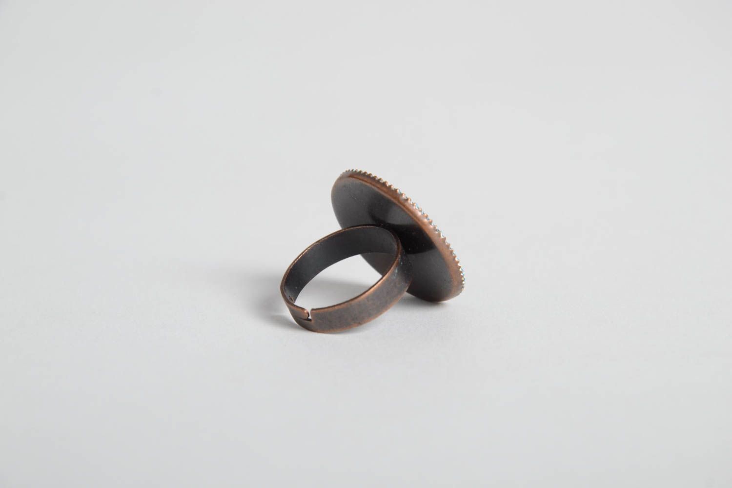 Кольцо ручной работы с цветком кольцо из эпоксидной смолы модное кольцо  фото 4