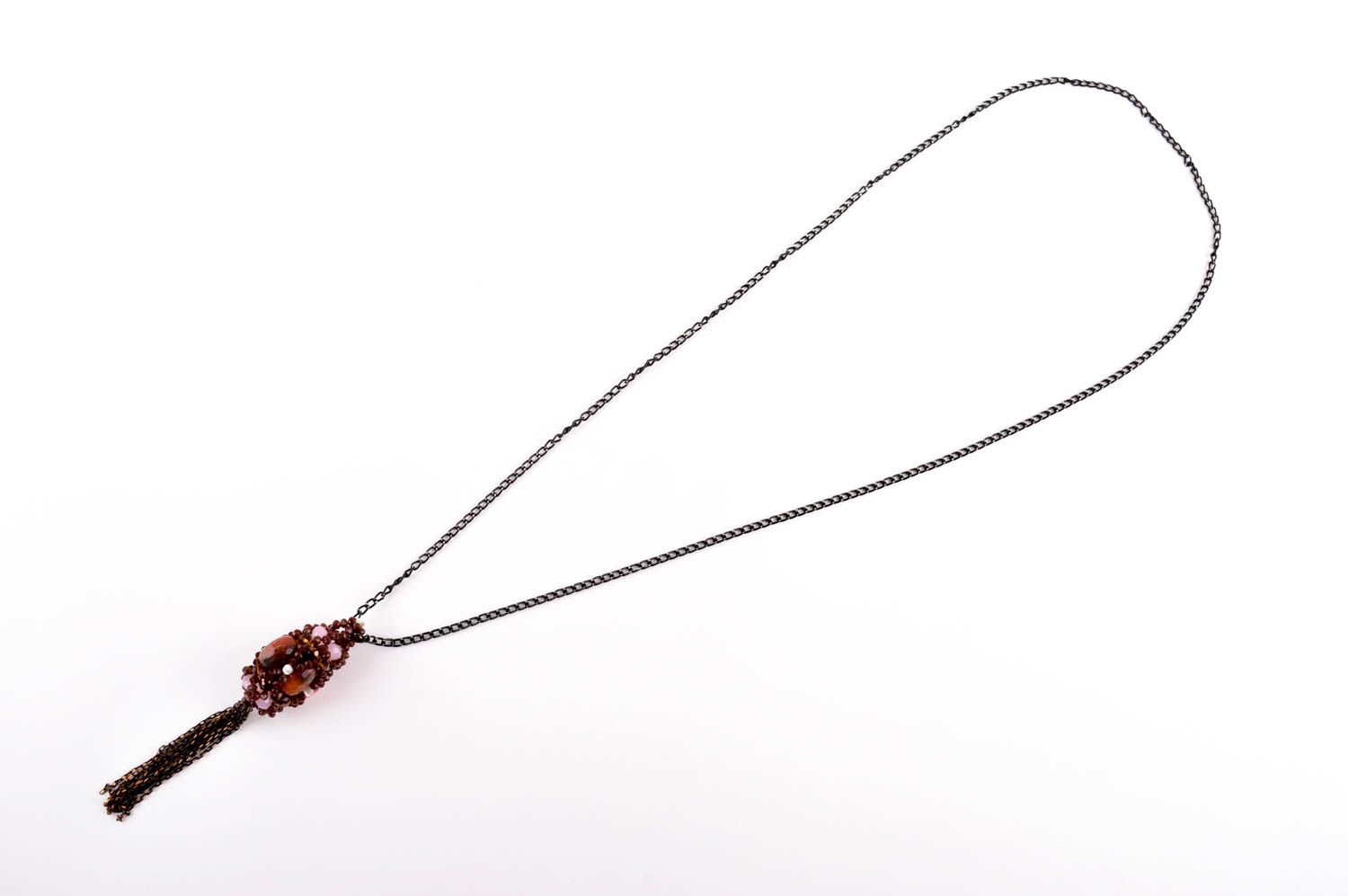 Handmade pendant beaded pendant for girls unusual accessory designer jewelry photo 5