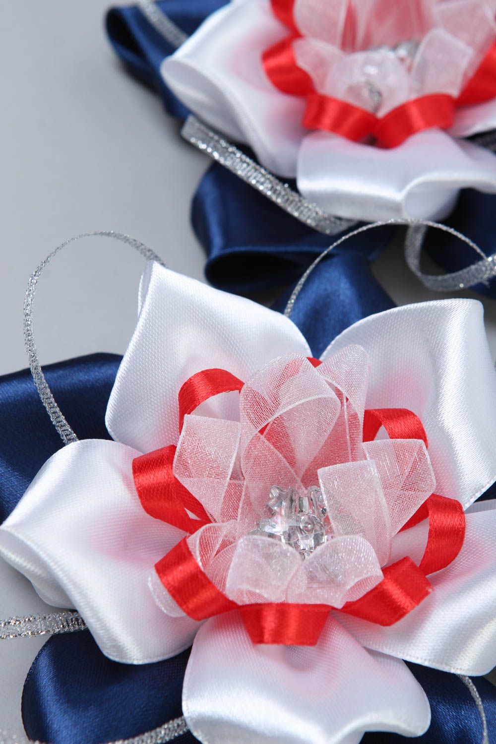 Handmade flower barrette hair clip 2 pieces designer hair accessories gift ideas photo 3