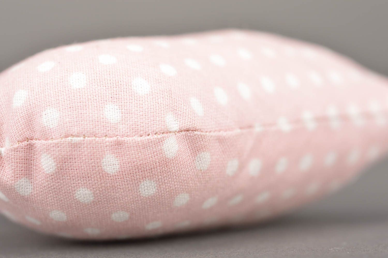 Handmade cotton designer interior pendant pink heart with polka dot pattern photo 4