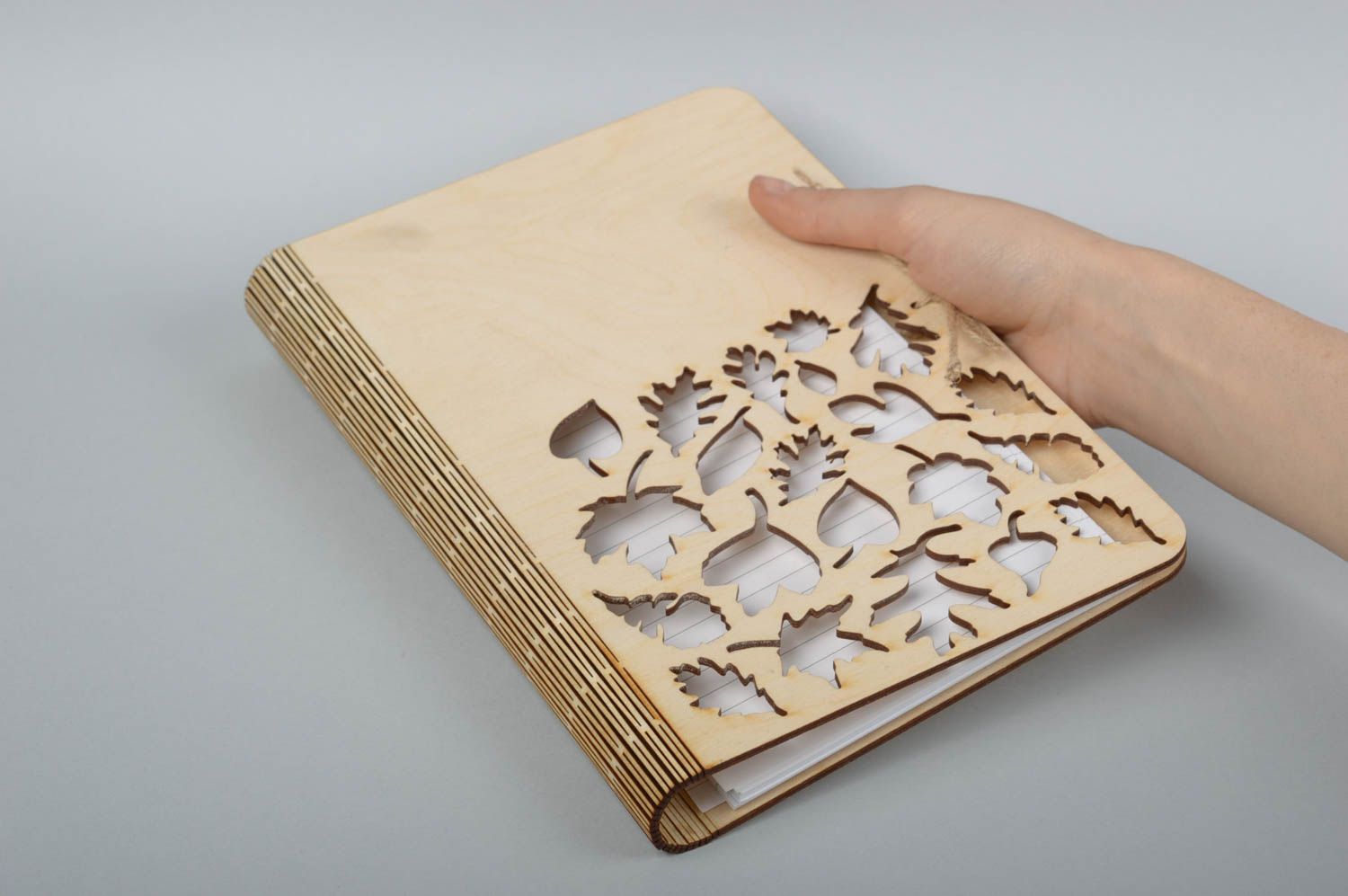 Handmade notebook stylish wooden notepad designer diary present for women photo 5