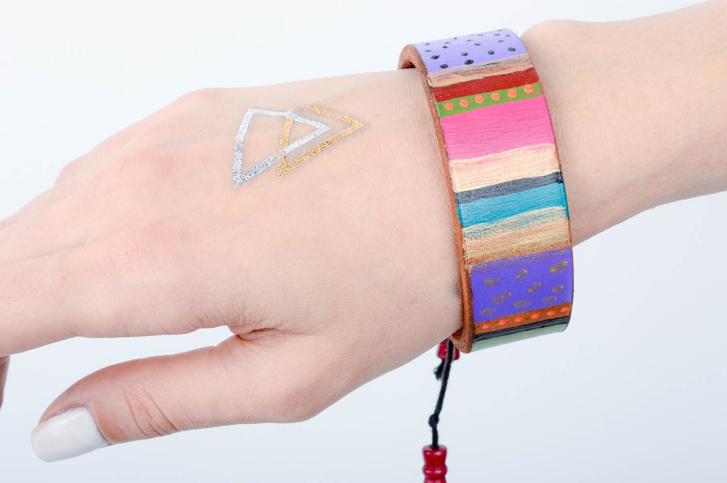 Fashion bracelet handmade wrist bracelet natural leather jewelry for girls photo 2