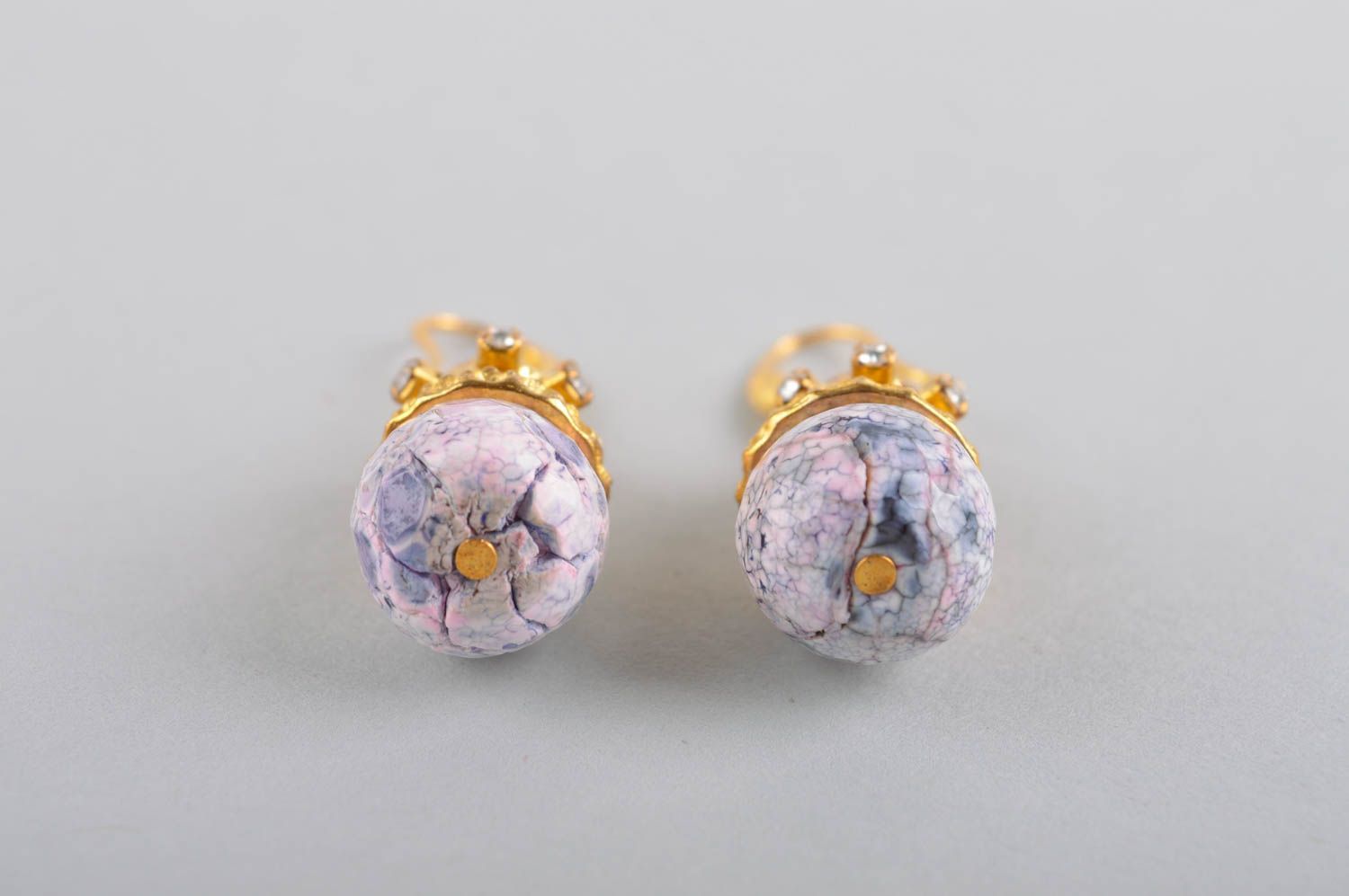 Agate jewelry handmade earrings dangling earrings designer accessories photo 4