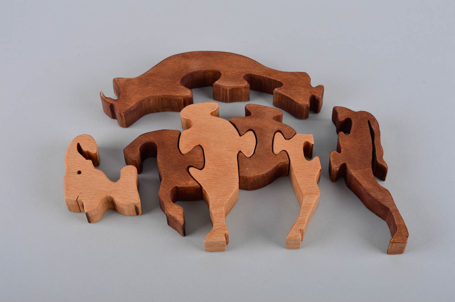  Развивающая игрушка ручной работы детская головоломка пазлы для детей бизон фото 5