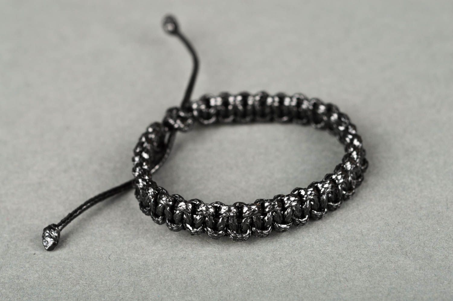 Украшение ручной работы модный браслет черный красивый браслет из шнурка фото 3