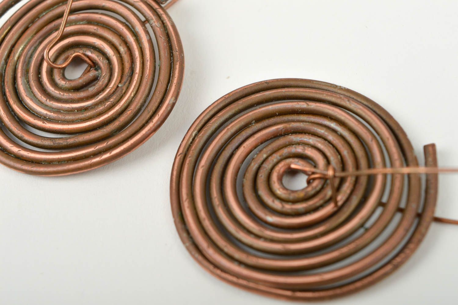 Handmade designer copper earrings stylish beautiful earrings metal accessory photo 5