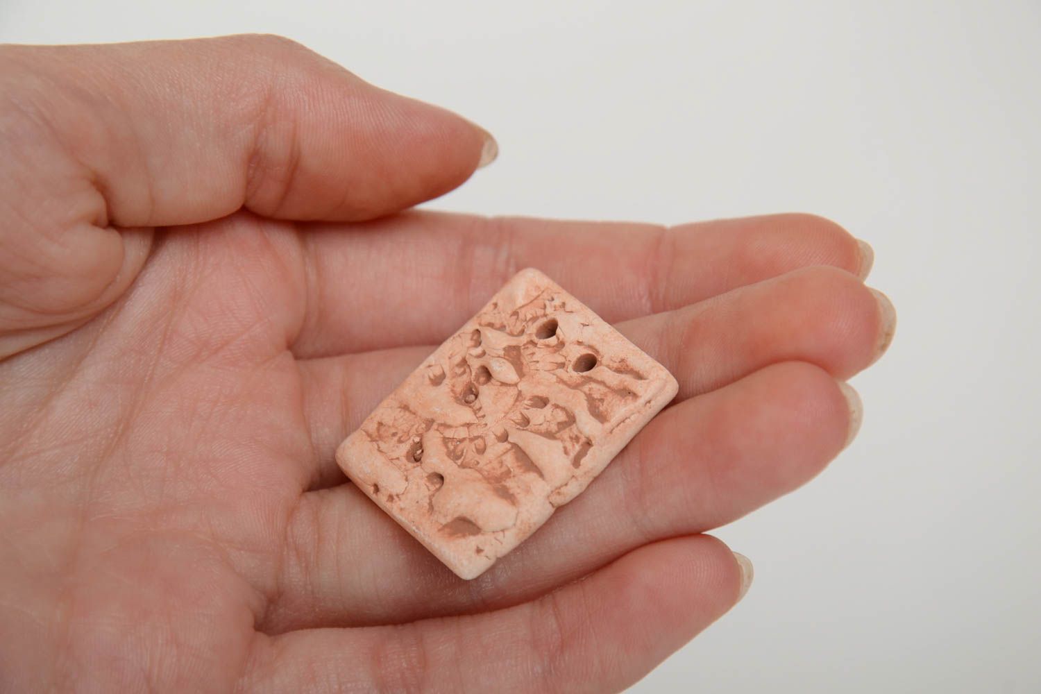 Handmade square designer clay blank for DIY pendant making  photo 5
