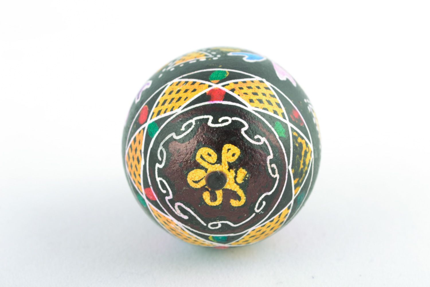 Beautiful colorful Easter egg with traditional painting made using wax technique photo 5