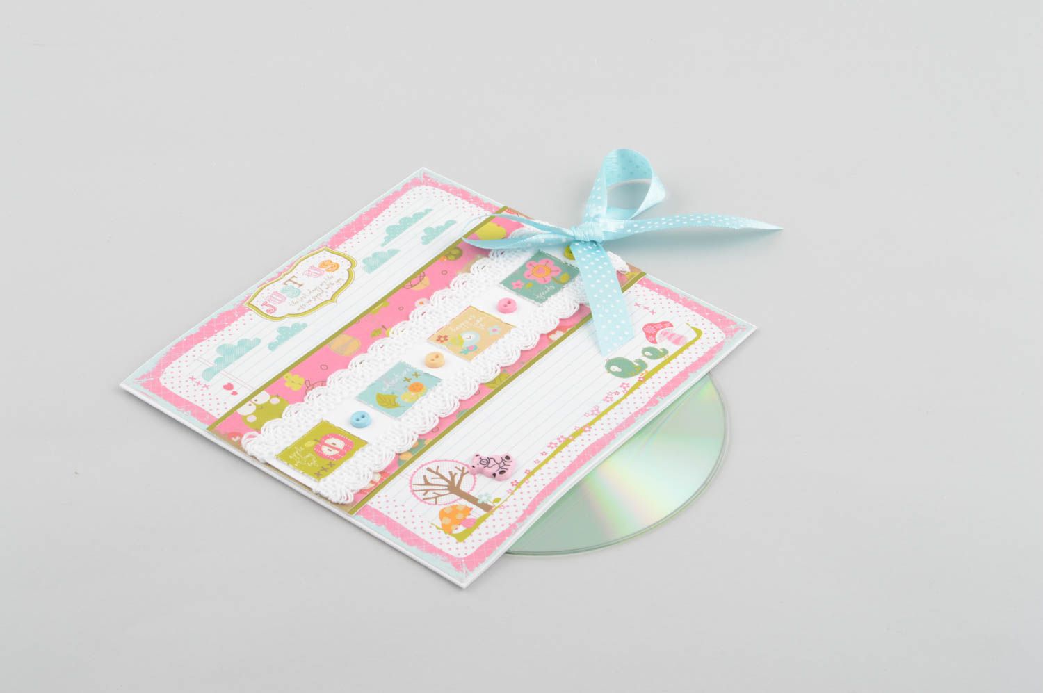Sobre para CD hecho a mano con cinta decoración de regalo embalaje decorativo foto 2