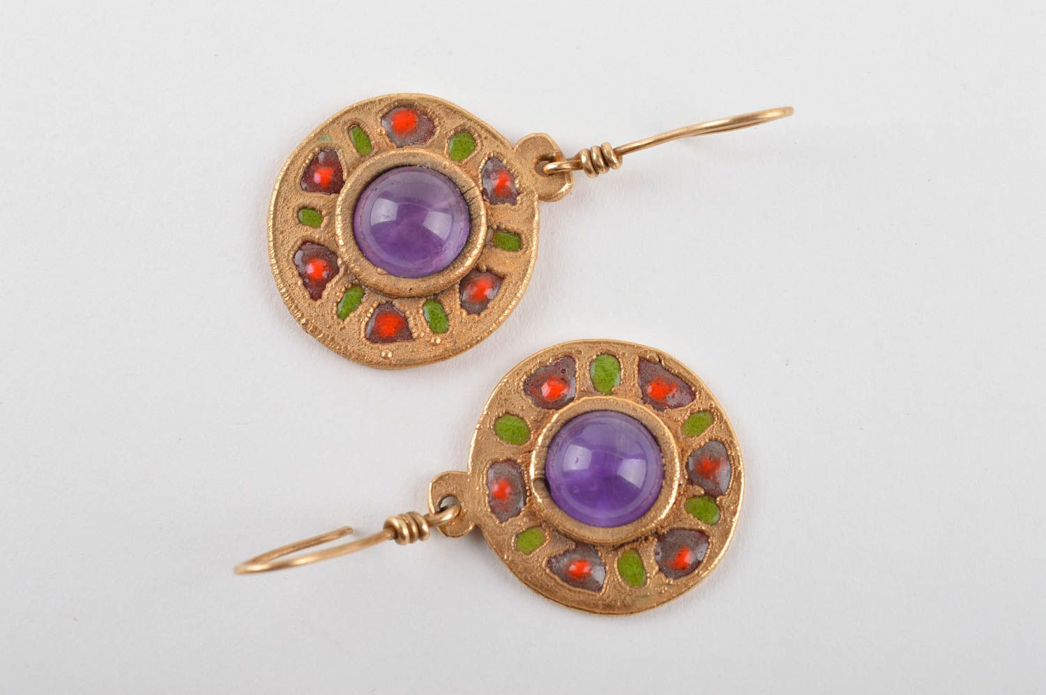 Handmade metal earrings gemstone earrings for girls cool jewelry gifts for her photo 5