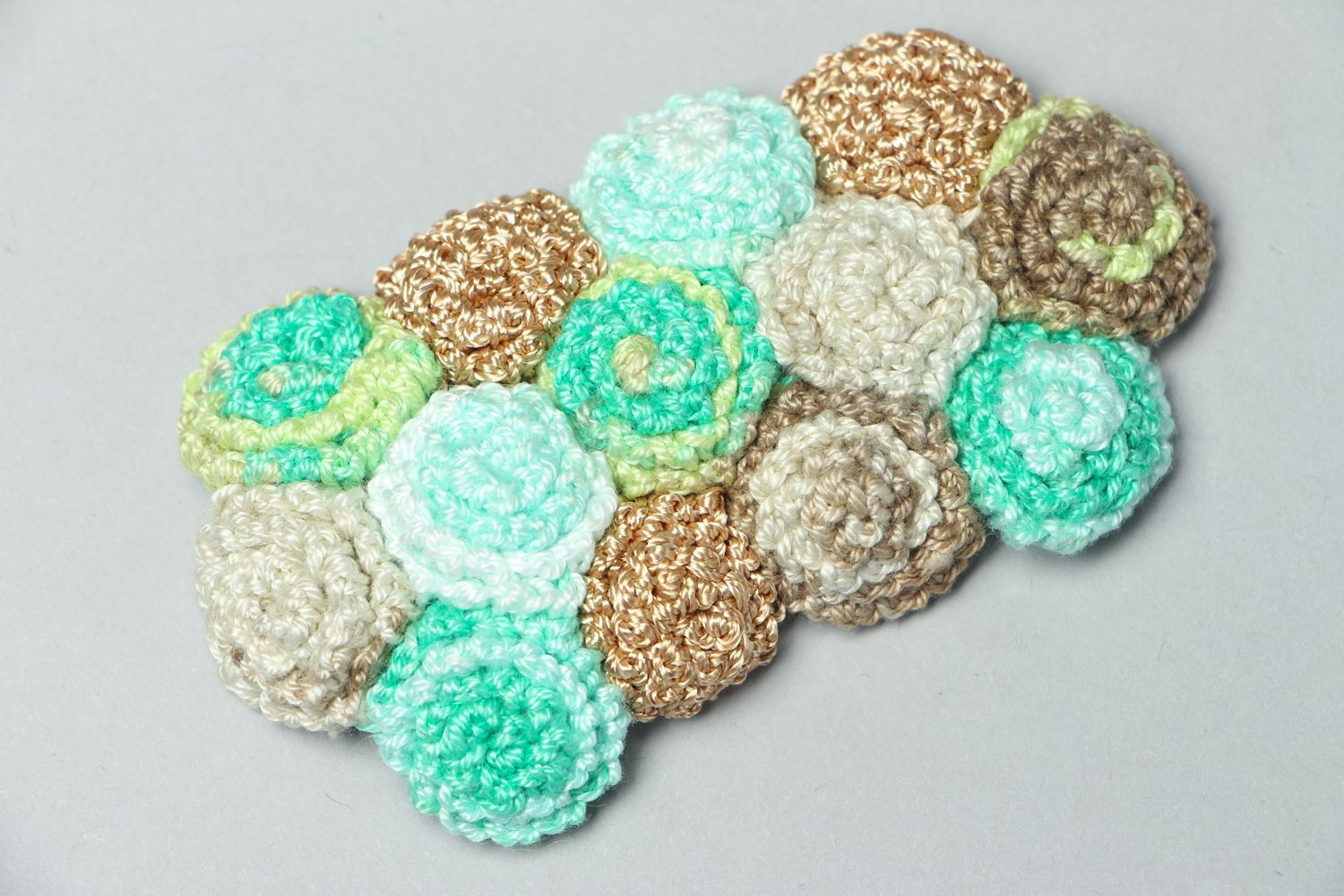 Handmade crochet brooch Sea Stones photo 1
