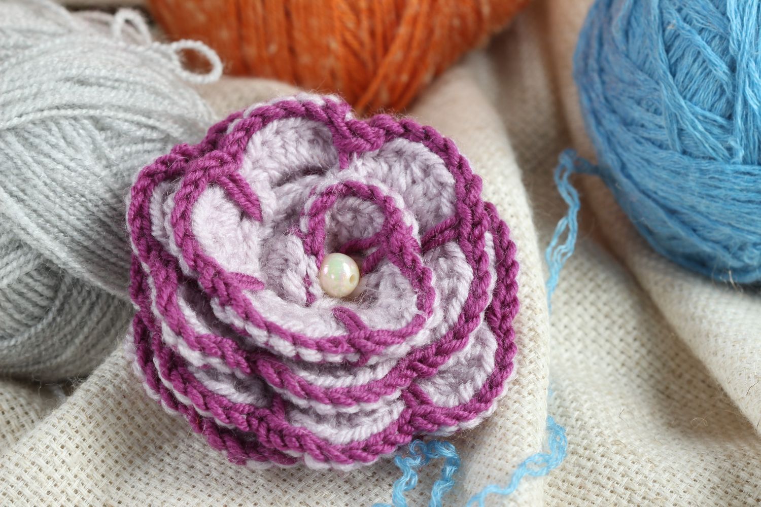 Handmade crochet flower jewelry supplies flowers for clips decorative flowers photo 1