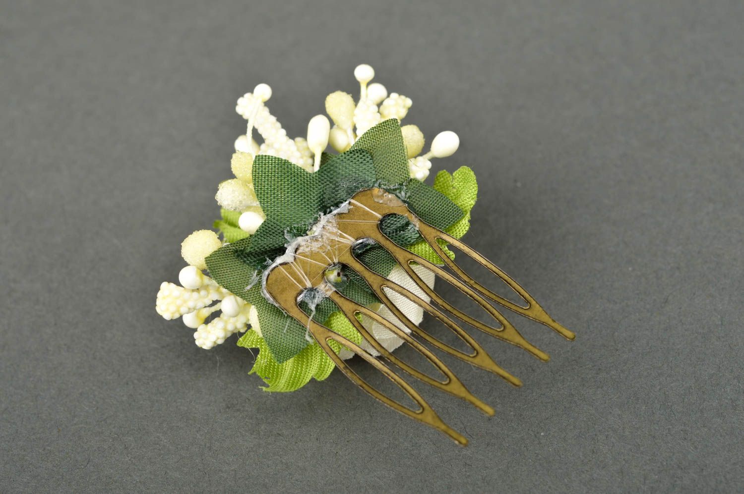 Handmade hair comb with flowers hair accessories with flowers gift for women photo 5
