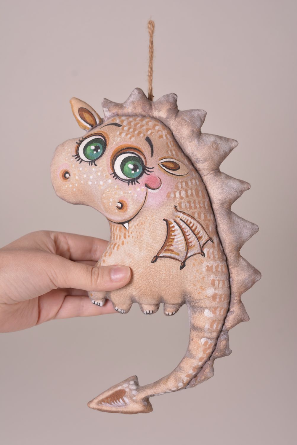 Handmade Kinder Spielzeug Drache Kuscheltier Stoff Tier für Interieur originell foto 2