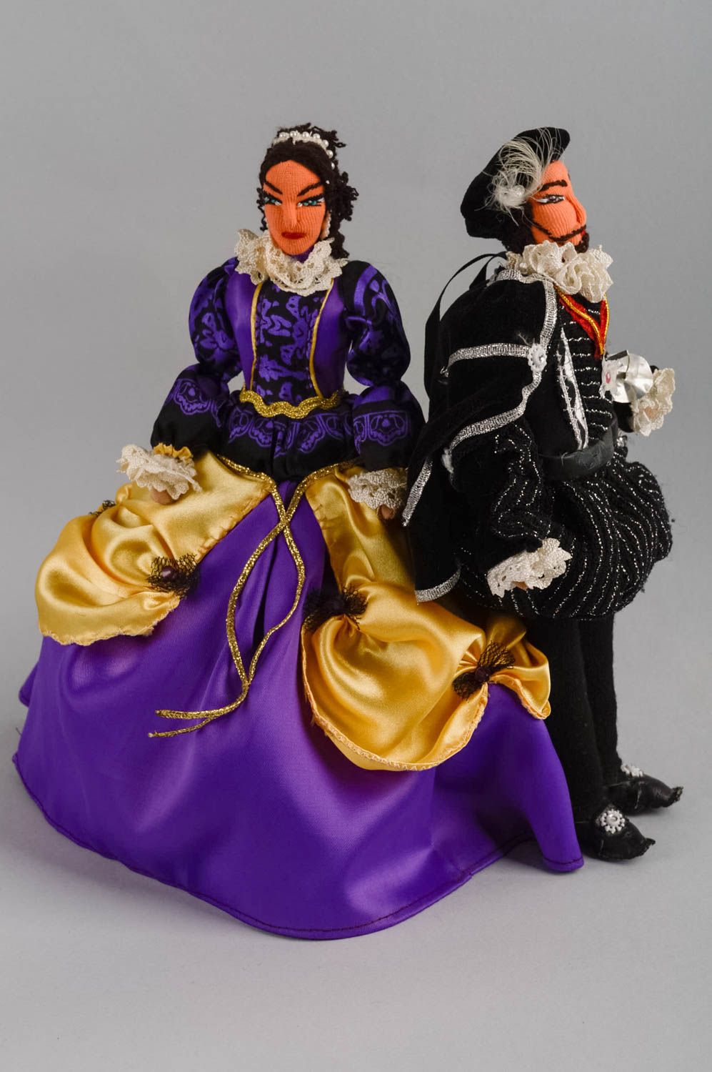 Коллекционные куклы мужчина и женщина в костюмах небольшие ручная работа фото 2