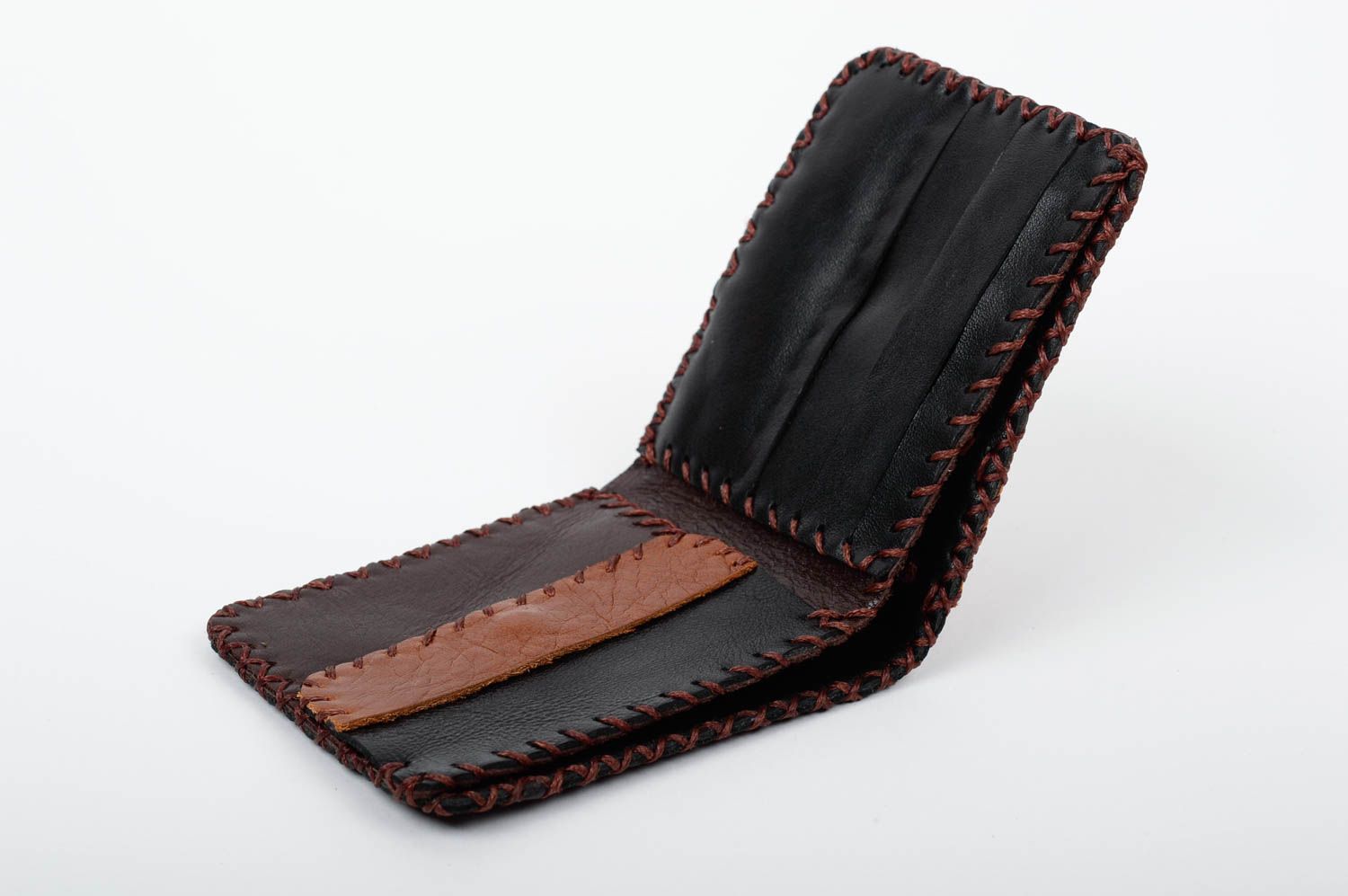 Billetera de cuero natural hecha a mano accesorio para hombre regalo original foto 2