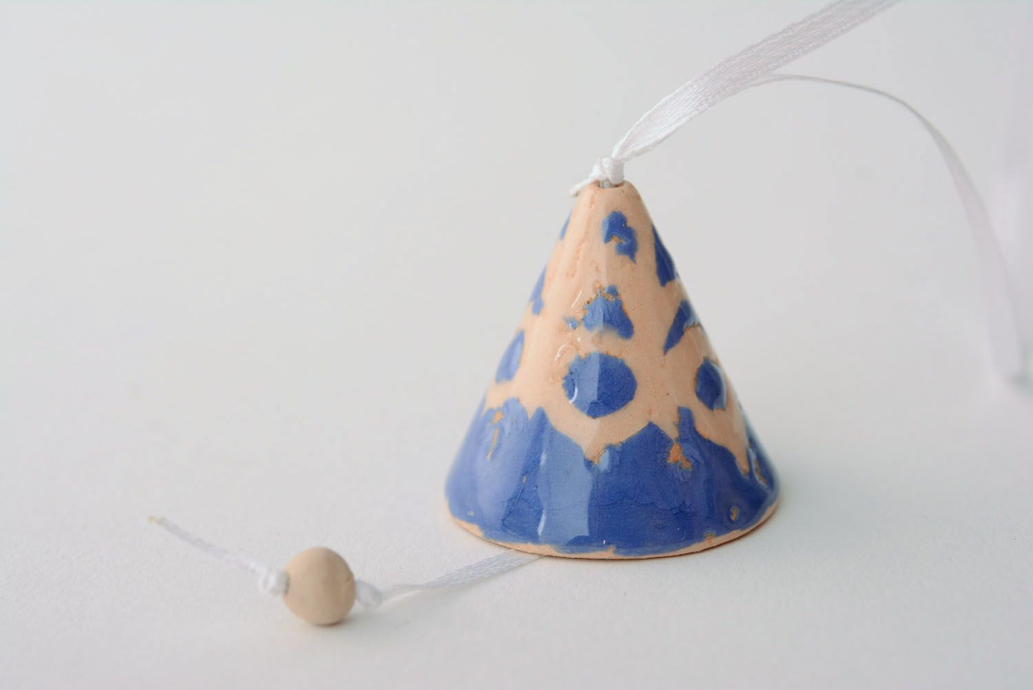 Painted clay bell photo 2