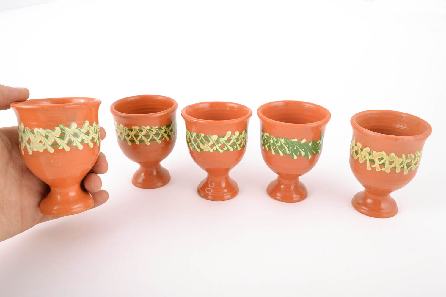 Bicchieri in ceramica fatti a mano tazze in ceramica prodotti di argilla 5 pz
 foto 2