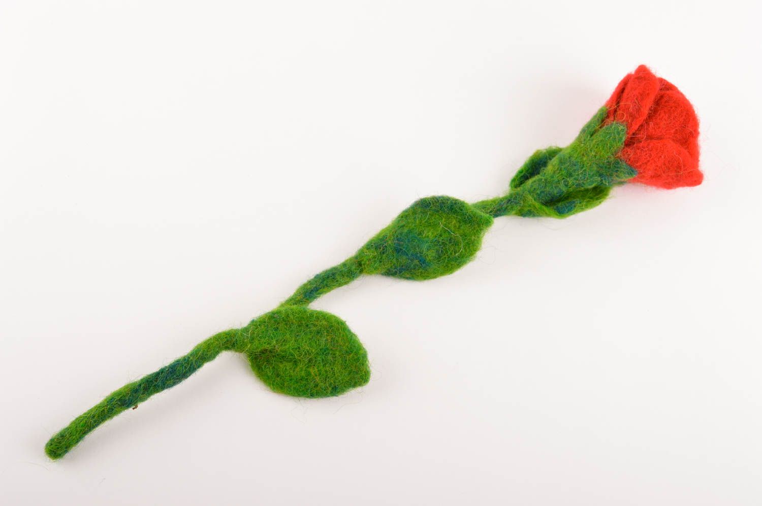 Искусственный цветок ручной работы цветок из шерсти валяный цветок роза фото 3