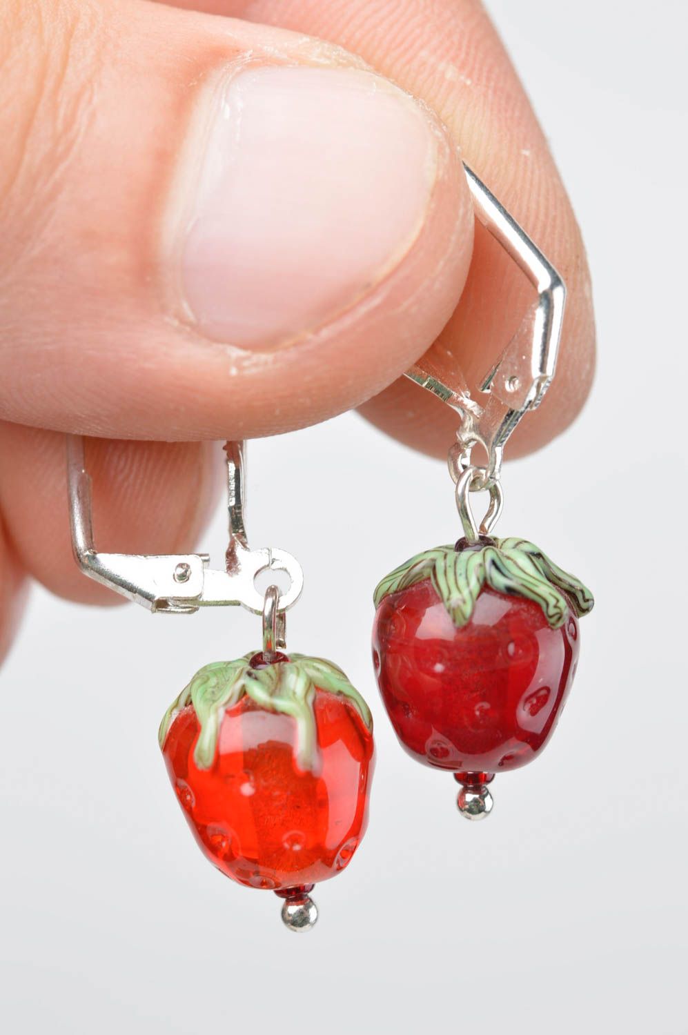 Stylish handmade glass bead earrings lampwork earrings glass jewelry designs photo 5