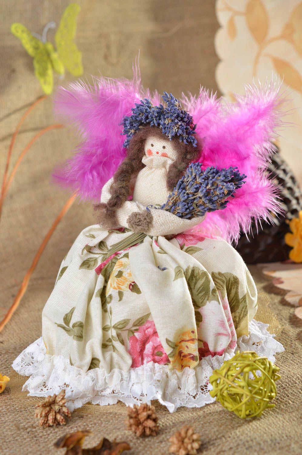 Кукла из ткани кукла ручной работы мягкая кукла для девочки Фея брюнетка фото 1