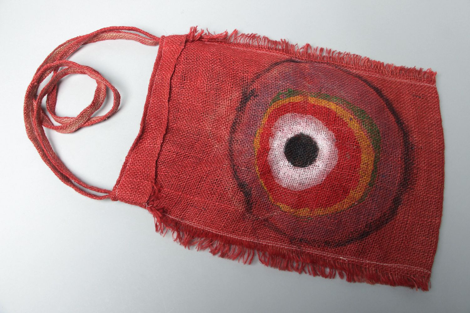 Handmade fabric bag with painting photo 1