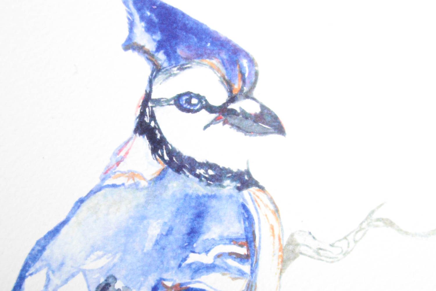 Tableau oiseau bleu Carte de voeux fait main design de créateur Idée cadeau photo 4