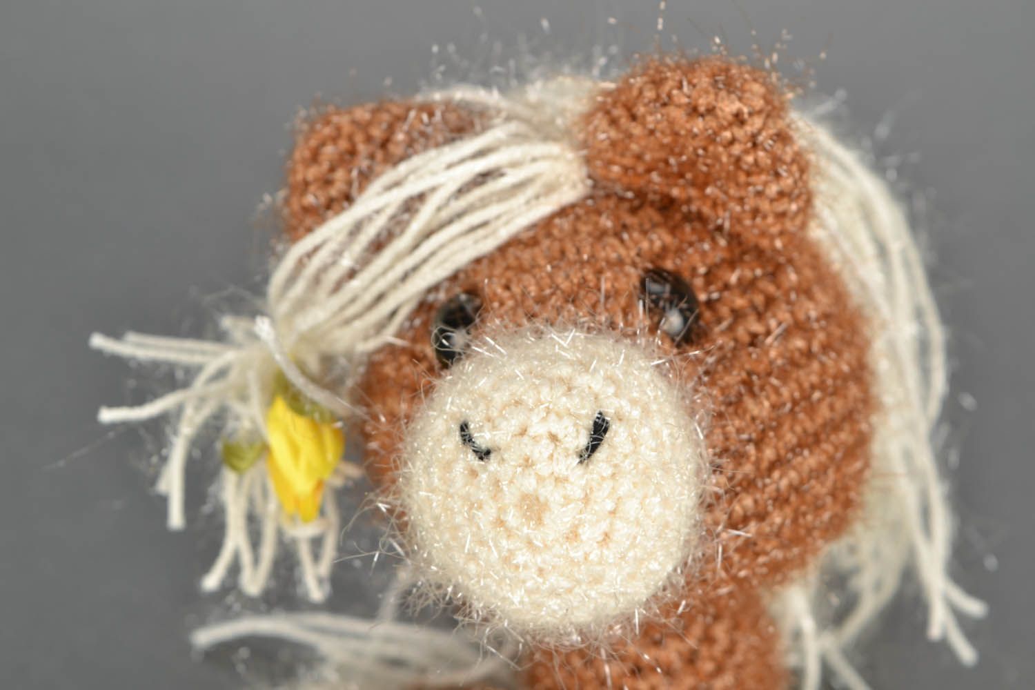 Crocheted brown horse photo 4