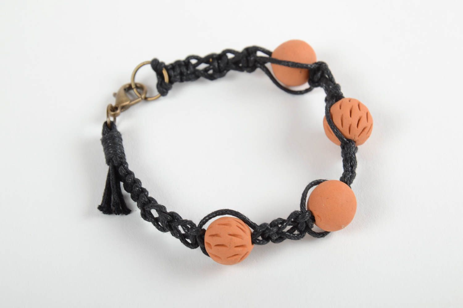 Stylish handmade woven cord bracelet ceramic bracelet fashion accessories photo 6