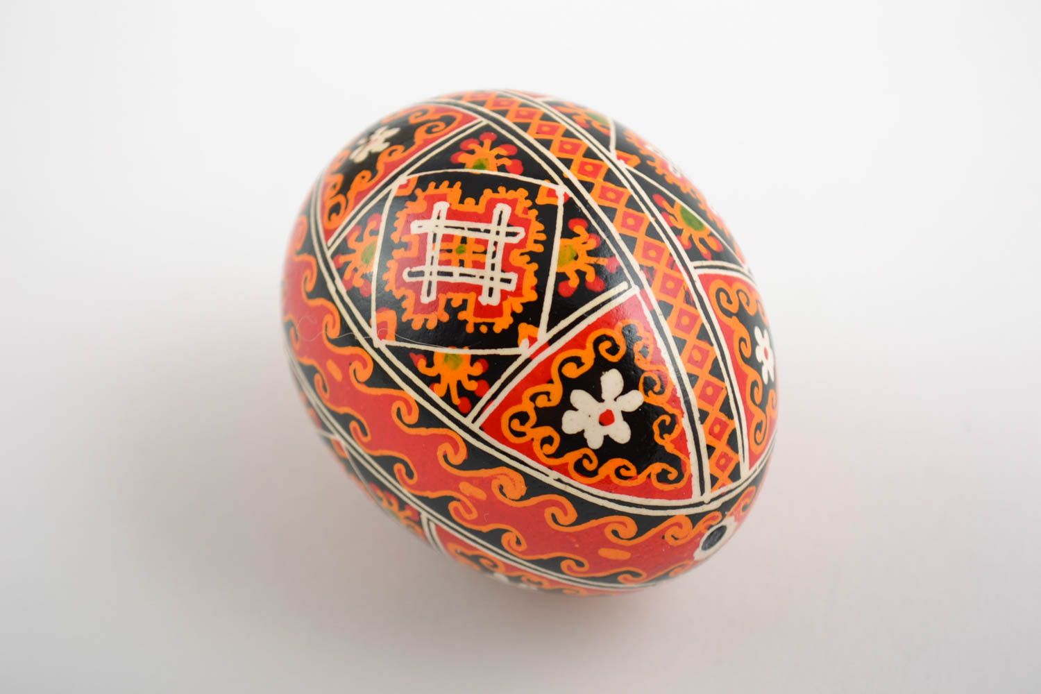 Beautiful Easter chicken egg painted with acrylics handmade decorative pysanka  photo 3