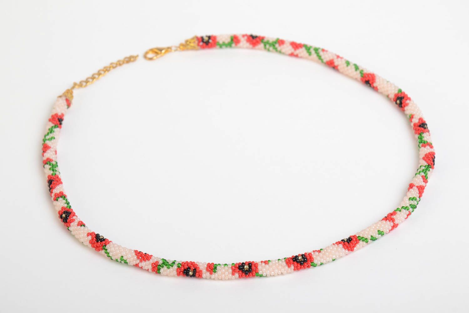 Handmade lange Halskette Rocailles Kette Damen Collier bunt im Ethno Stil foto 5