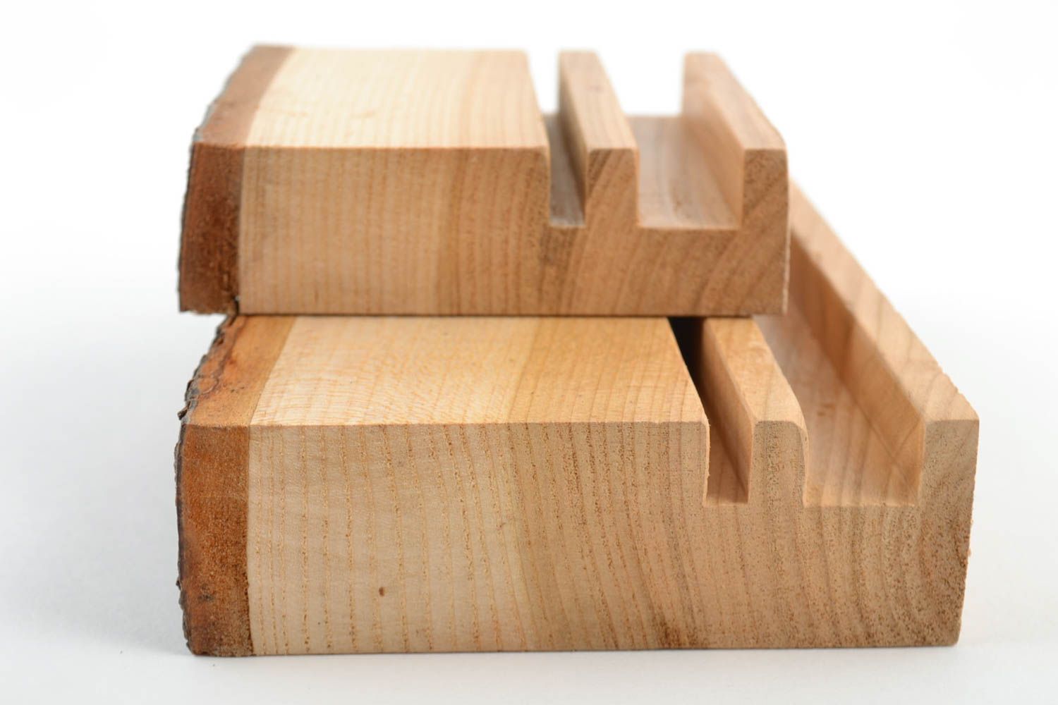 Originelle Holz Ständer für Tablet und Handy Set 2 Stück handmade öko rein foto 2