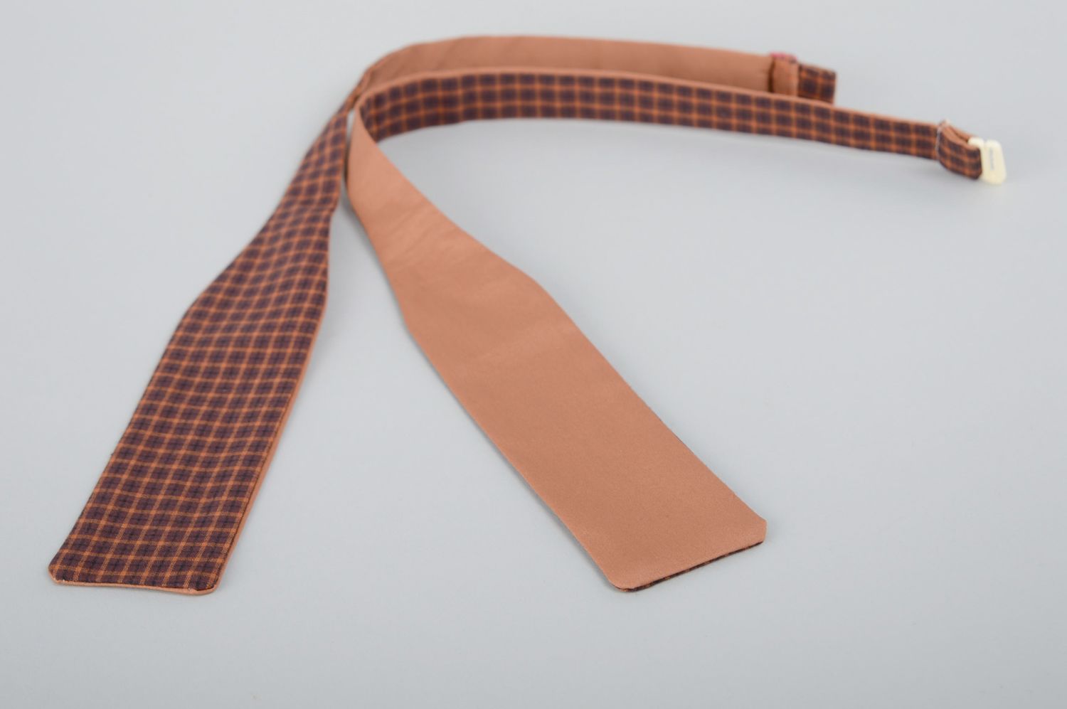 Two-sided checkered fabric bow tie photo 2