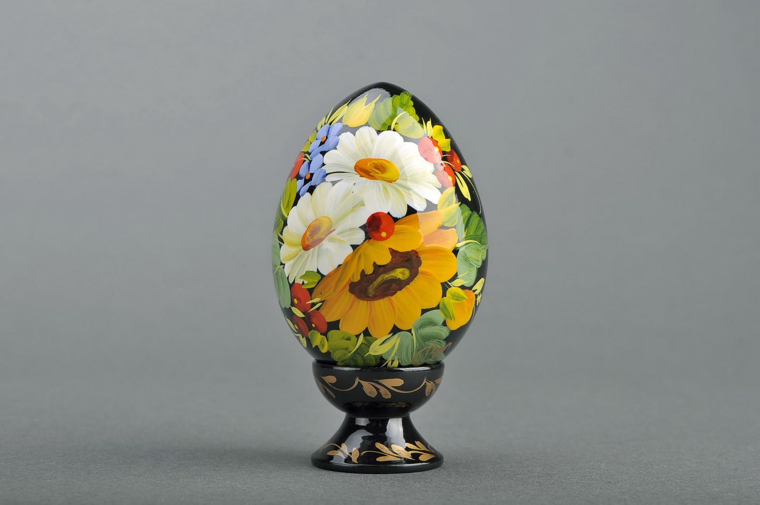 Яйцо декоративное на подставке Подсолнух фото 4