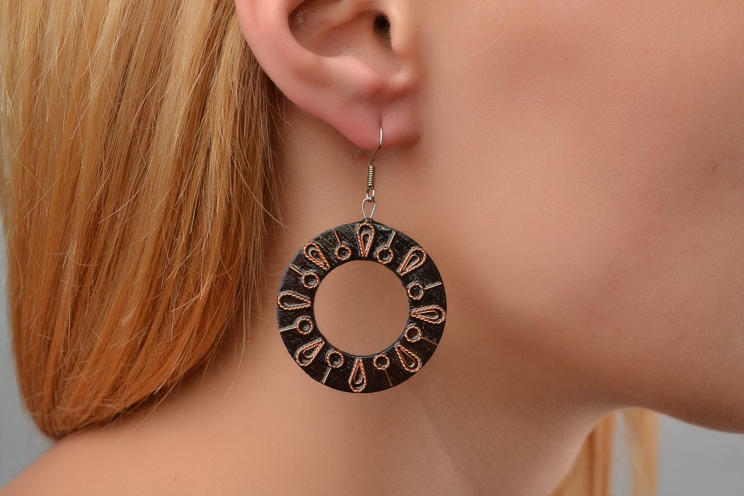 Handmade earrings unique jewelry wooden earrings best gifts for women  photo 1