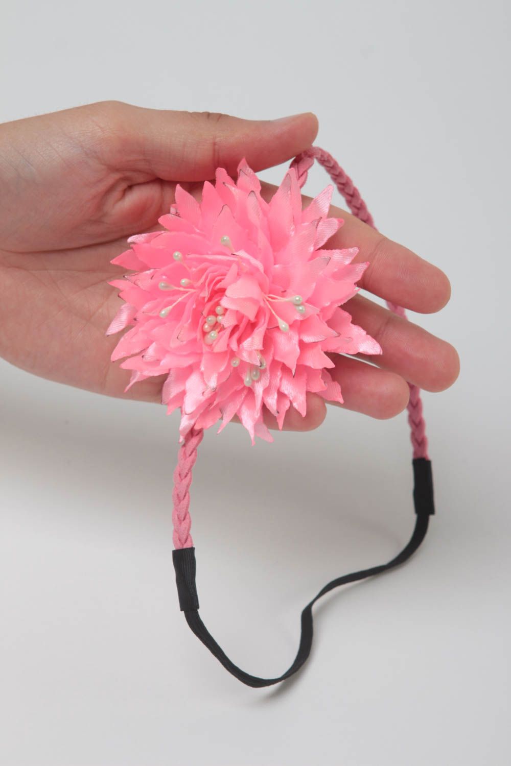 Banda para el cabello hecha a mano con flor regalo para chicas banda de moda foto 5