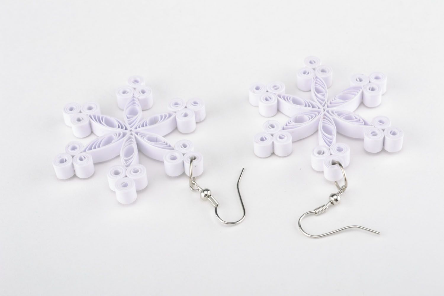 Quilling snowflake earrings photo 5