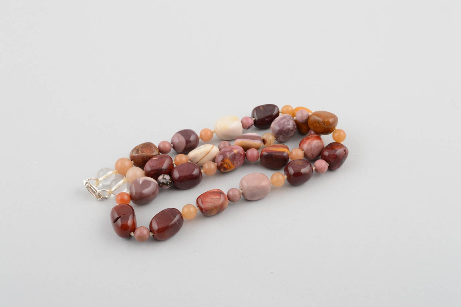 Handmade beads long beads with natural stones design jewelry women necklace  photo 4