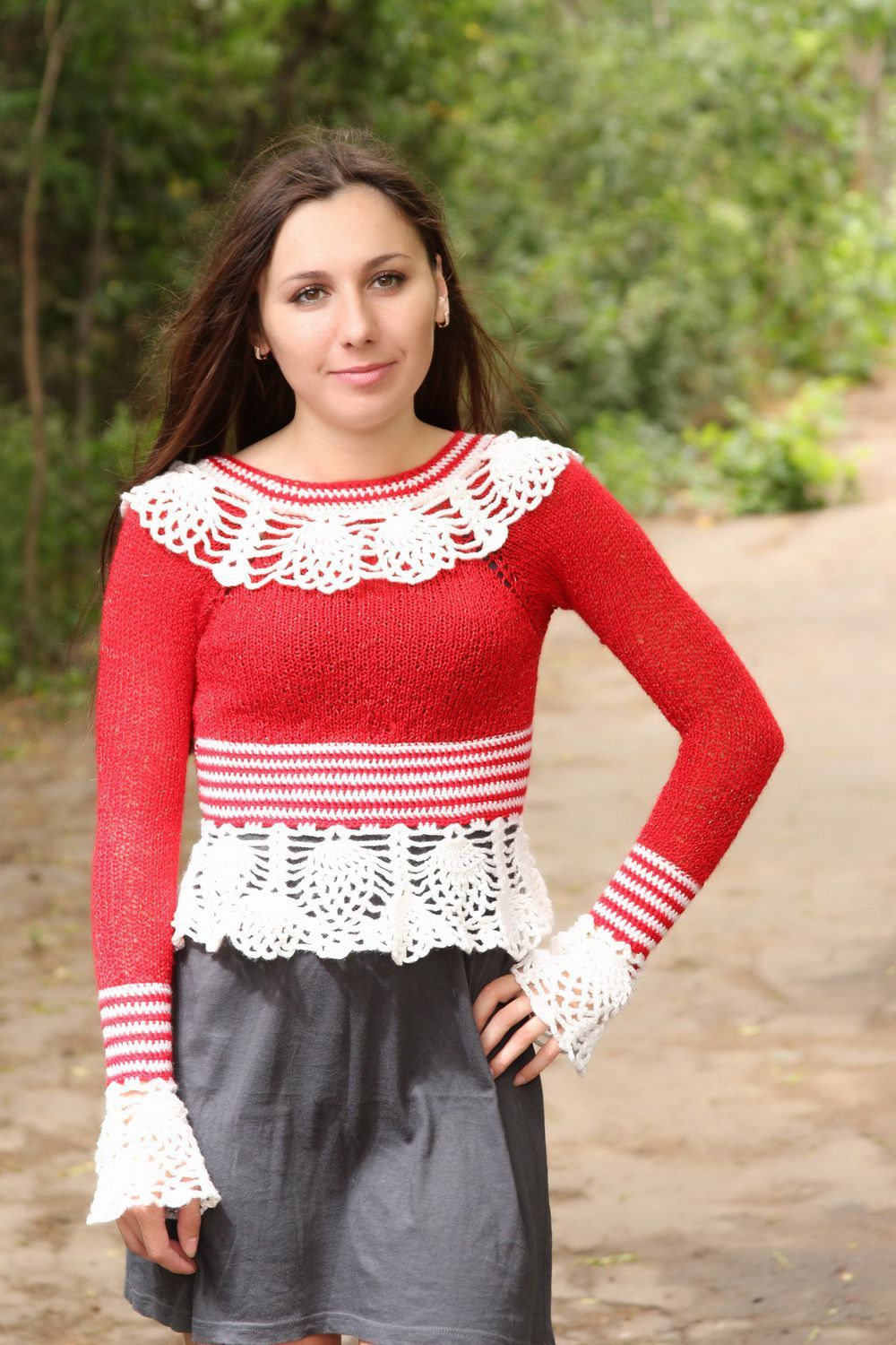 Knitted jumper, viscose, cotton photo 2