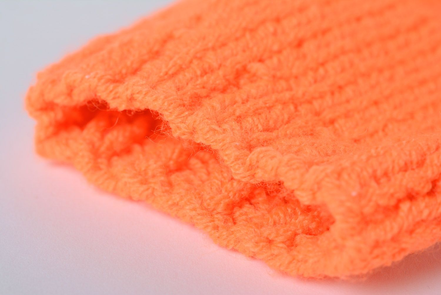 Poupée de gant renard faite main en laine et acrylique orange pour enfant photo 4